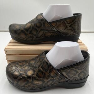 Dansko Clogs XP Professional‎ Slither Snake Print Bronze Black Mens 41
